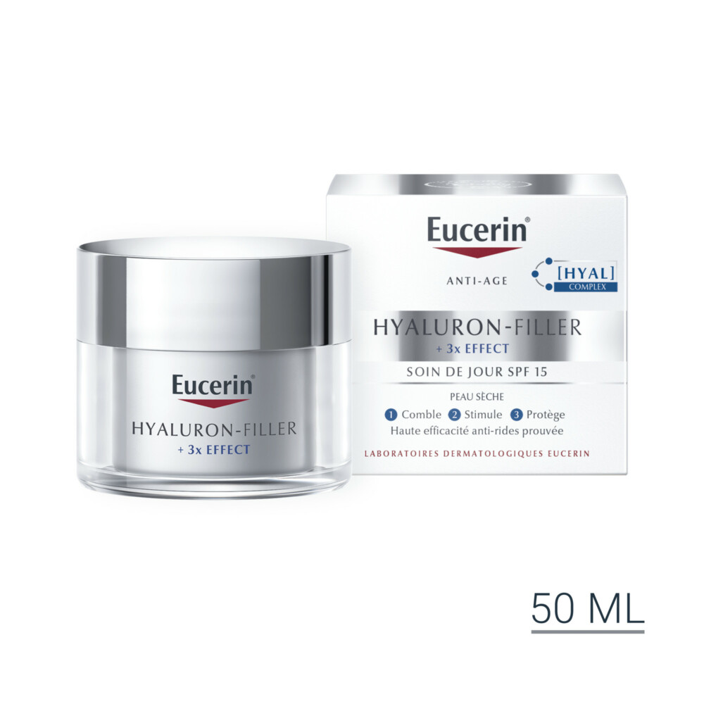 Eucerin hyaluron filler + 3x effect soin de jour spf 15 peau sèche