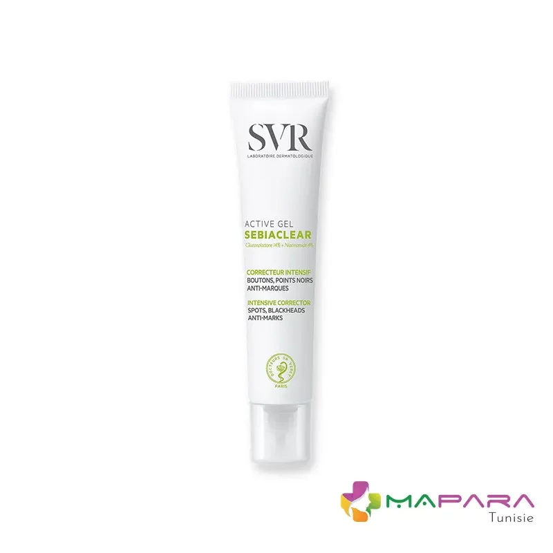 Svr sebiaclear active gel correcteur intensif boutons points noirs anti marques