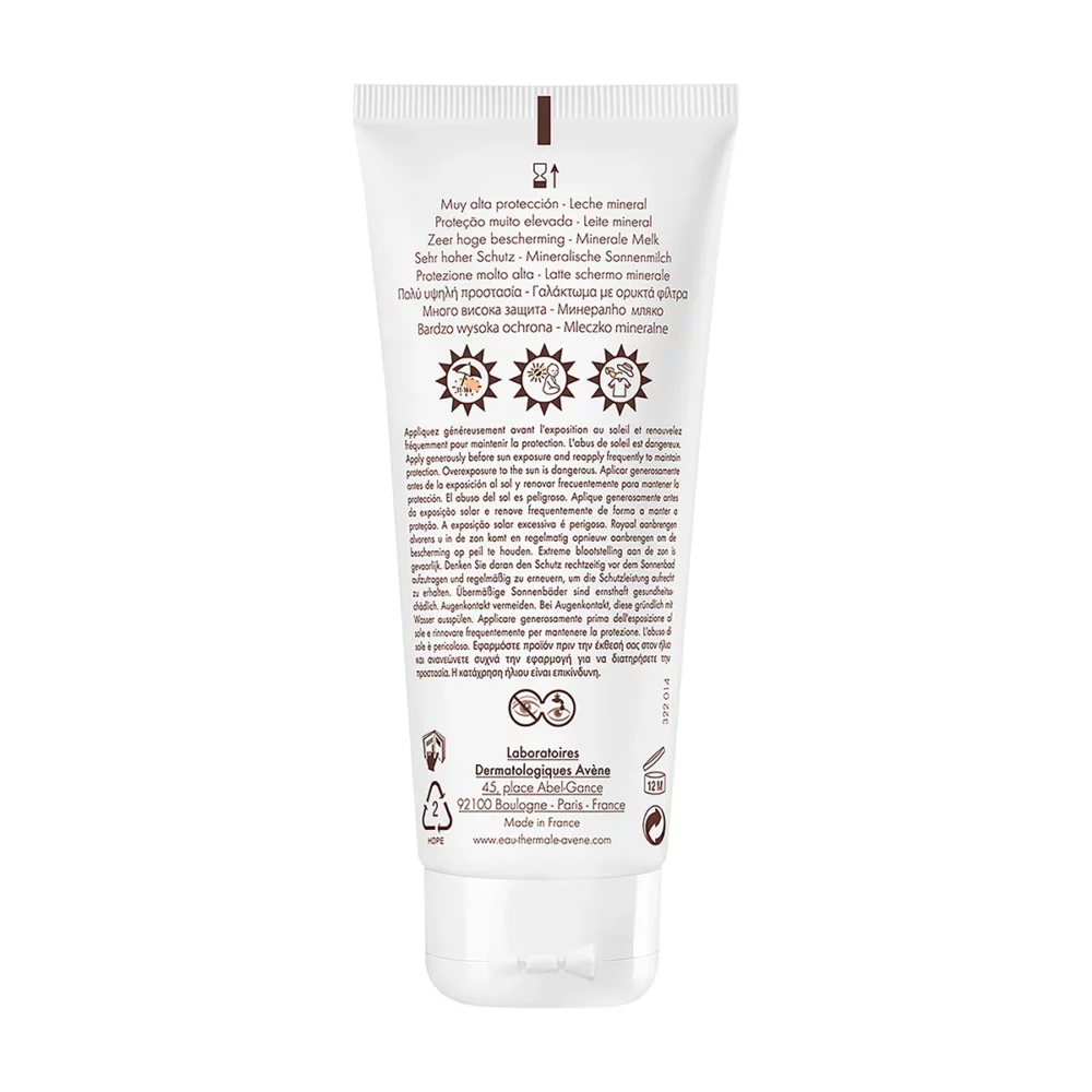 Avene solaire lait mineral tres haute protection spf50+ 100ml
