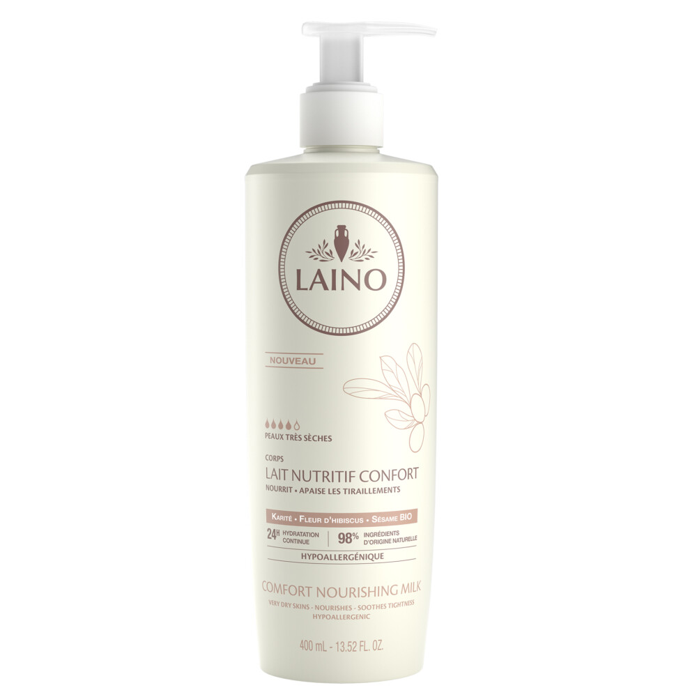 Laino Nutri Olive Intensive Nährstoffpflege – Für Sehr Trockene & Atopische Haut, 400 Ml (mit Olivenöl & Vitamin E)