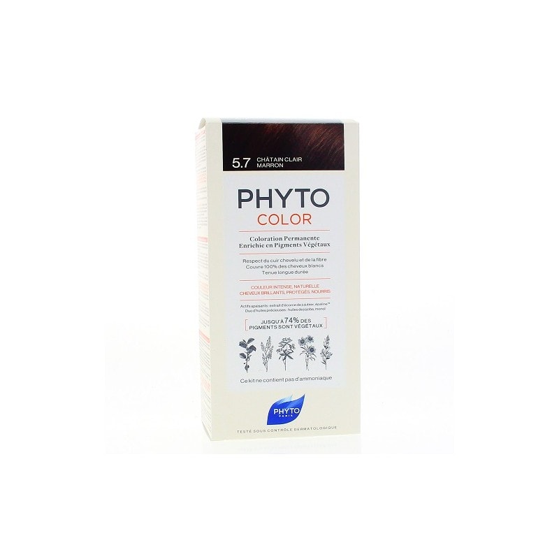 Phyto phytocolor couleur soin 57 chatain clair marron 1 kit
