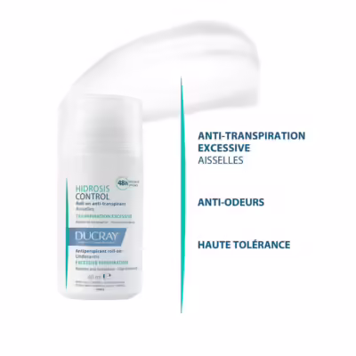 Ducray hidrosis control roll-on anti-transpirant aisselles 40ml