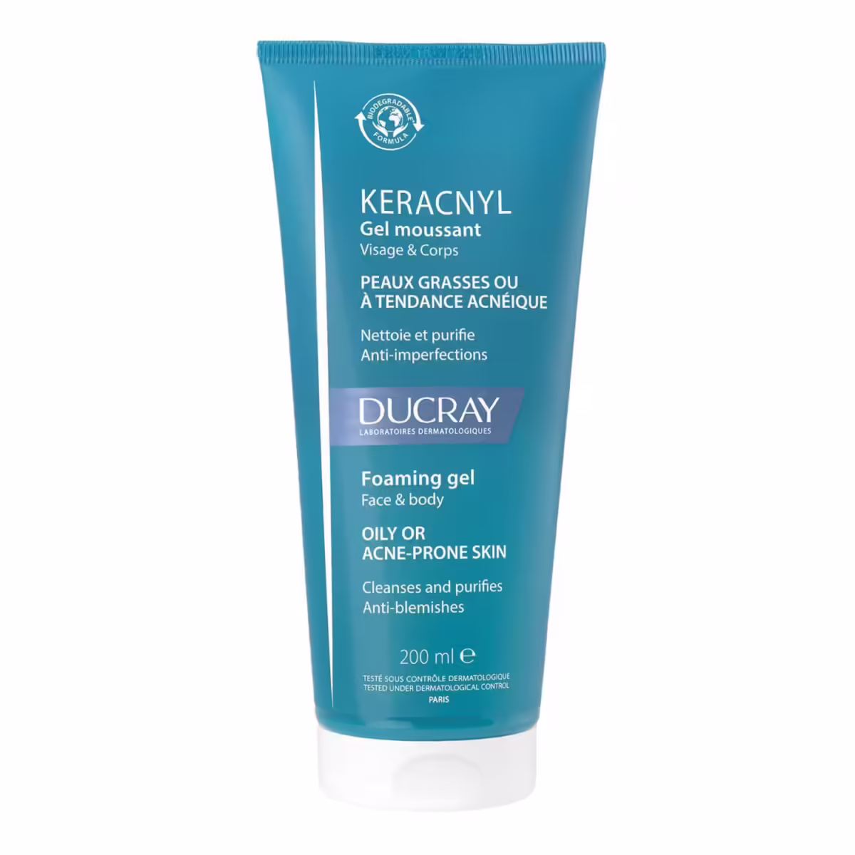 La peau sèche : routine de soins Ducray keracnyl gel moussant 200ml
