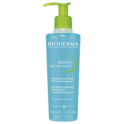 gel moussant nettoyant purifiant 200ml sebium bioderma