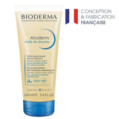 huile de douche 100ml atoderm peaux tres seches a atopiques bioderma maparatunisie