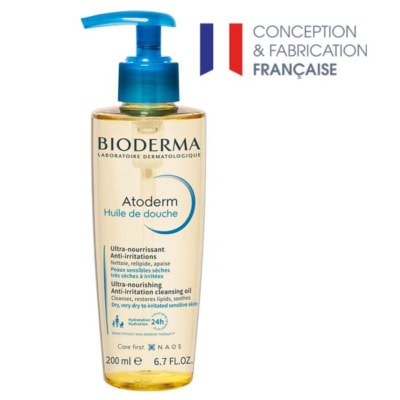 huile de douche anti irritations 200ml atoderm bioderma maparatunisie