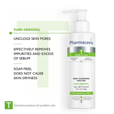 Pharmaceris t puri sebogel gel nettoyant purifiant 190ml