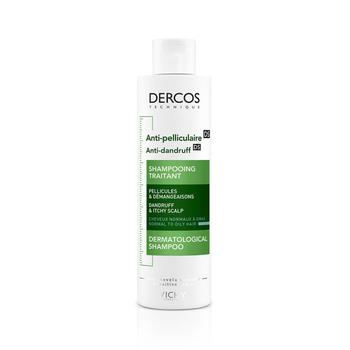 vichy dercos anti pelliculaire shampooing traitant cheveux normaux a gras 200ml