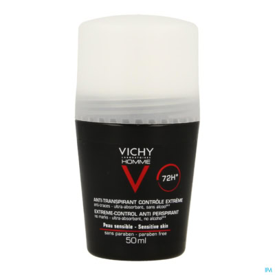 VICHY Déodorant Homme Anti-Transpirant 72 H Peaux Sensibles 50ml