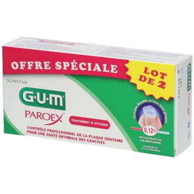 Gum dentifrice paroex gencives lot de 2 x 75ml