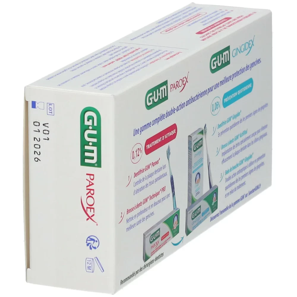 Gum dentifrice paroex gencives lot de 2 x 75ml