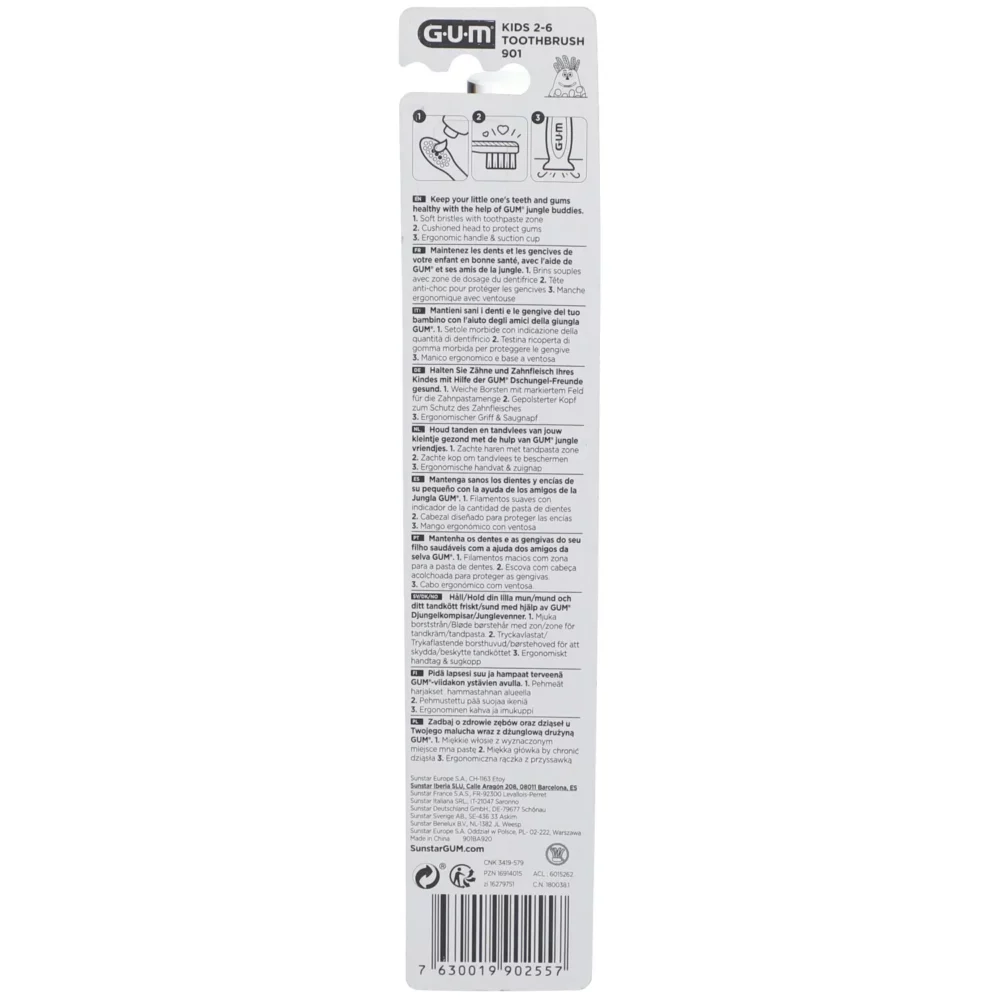 Gum brosse à dents kids souple 3-6 ans 901