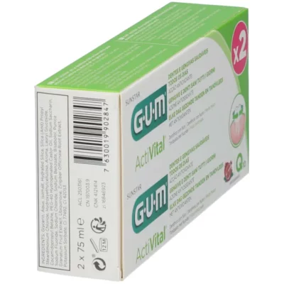 Gum activital dentifrice gel lot de 2 x 75ml