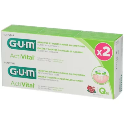 Gum activital dentifrice gel lot de 2 x 75ml