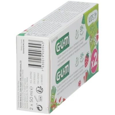 Gum kids dentifrice fluoré 3 ans et + lot de 2 x 50 ml