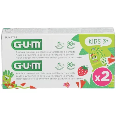 Gum kids dentifrice fluoré 3 ans et + lot de 2 x 50 ml