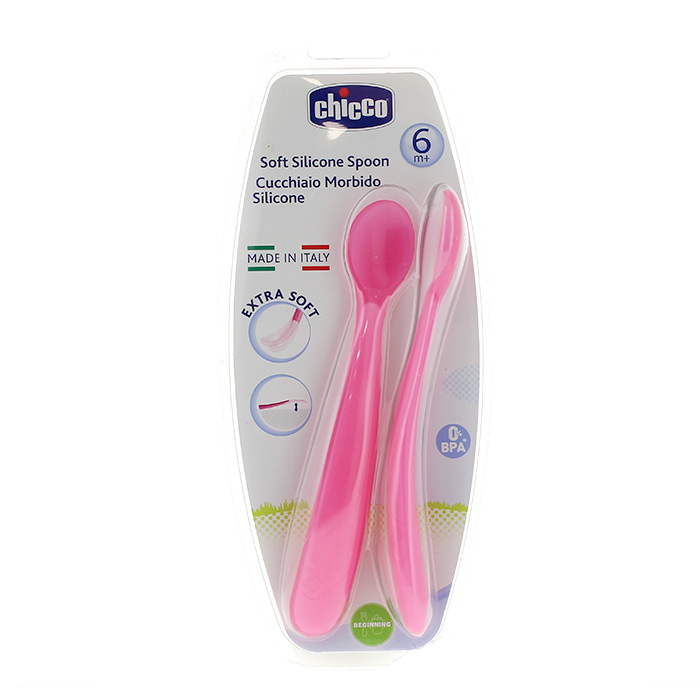 chicco 2 cuillere silicone 6m+
