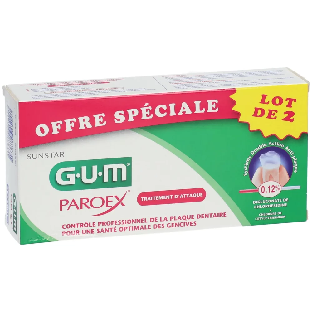 Gum dentifrice paroex gencives lot de 2 x 75ml