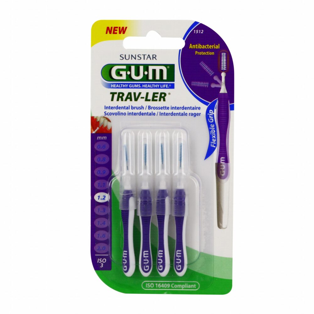 Gum travler brossettes interdentaires 1512 1 2mm blister de 4 16017 101 1390305612 scaled