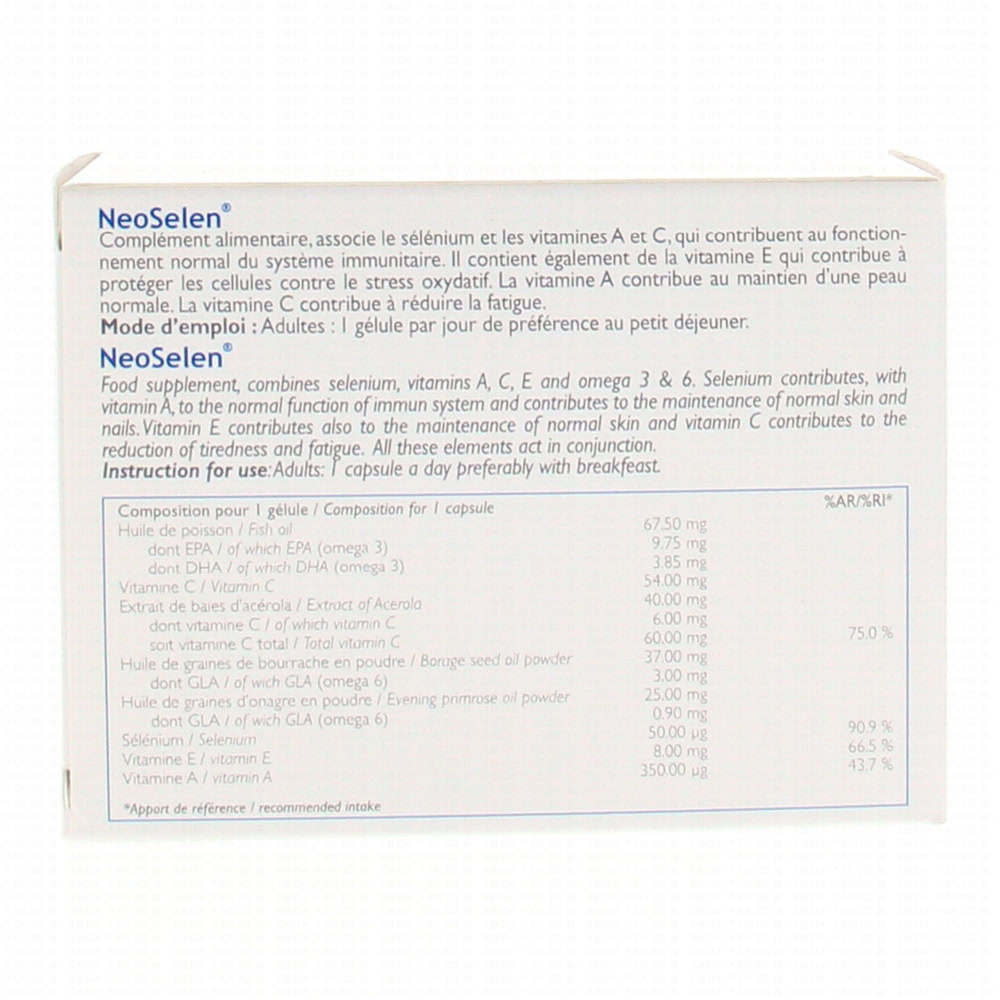 Neoselen anti-oxydants et beauté de la peau 90 gélules