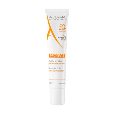 A-DERMA Protect Fluide Solaire Visage Invisible SPF50+ 40ml maparatunisie