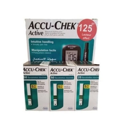 ACCU-CHEK Active Pack 1 Appareil + 125 Bandelettes + 1 Softclix