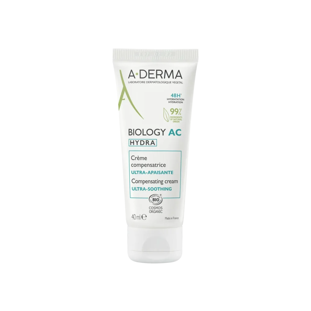 Aderma biology ac hydra crème compensatrice ultra-apaisante bio 40ml