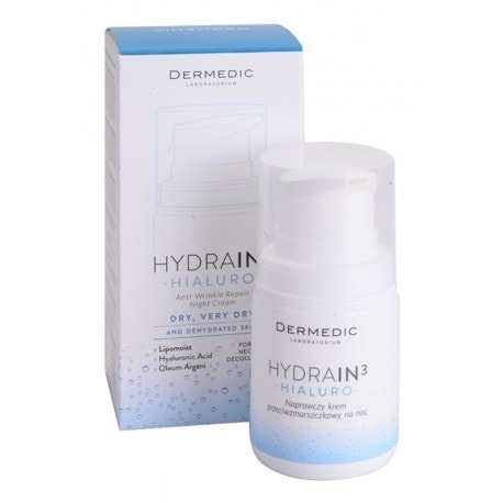 Dermedic hydrain 3 creme de nuit hydratante anti rides 55g