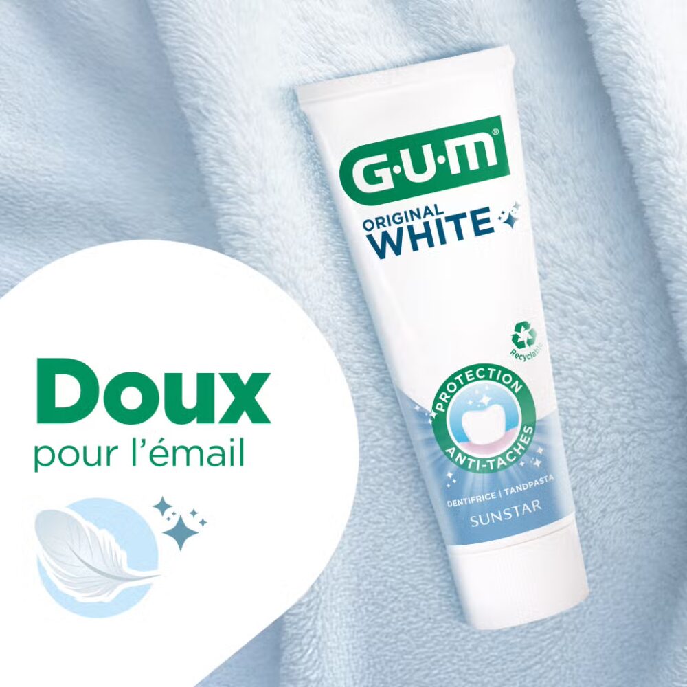 Gum original white dentifrice blancheur 75ml