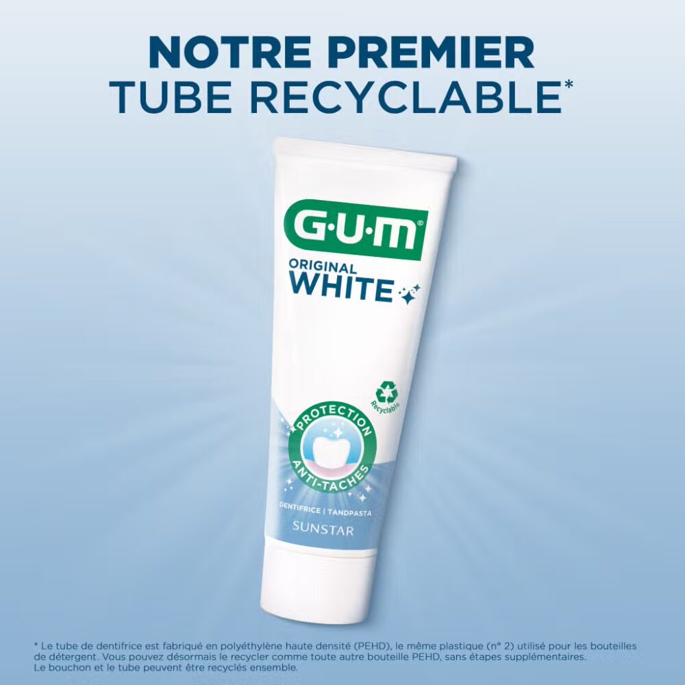 Gum original white dentifrice blancheur 75ml