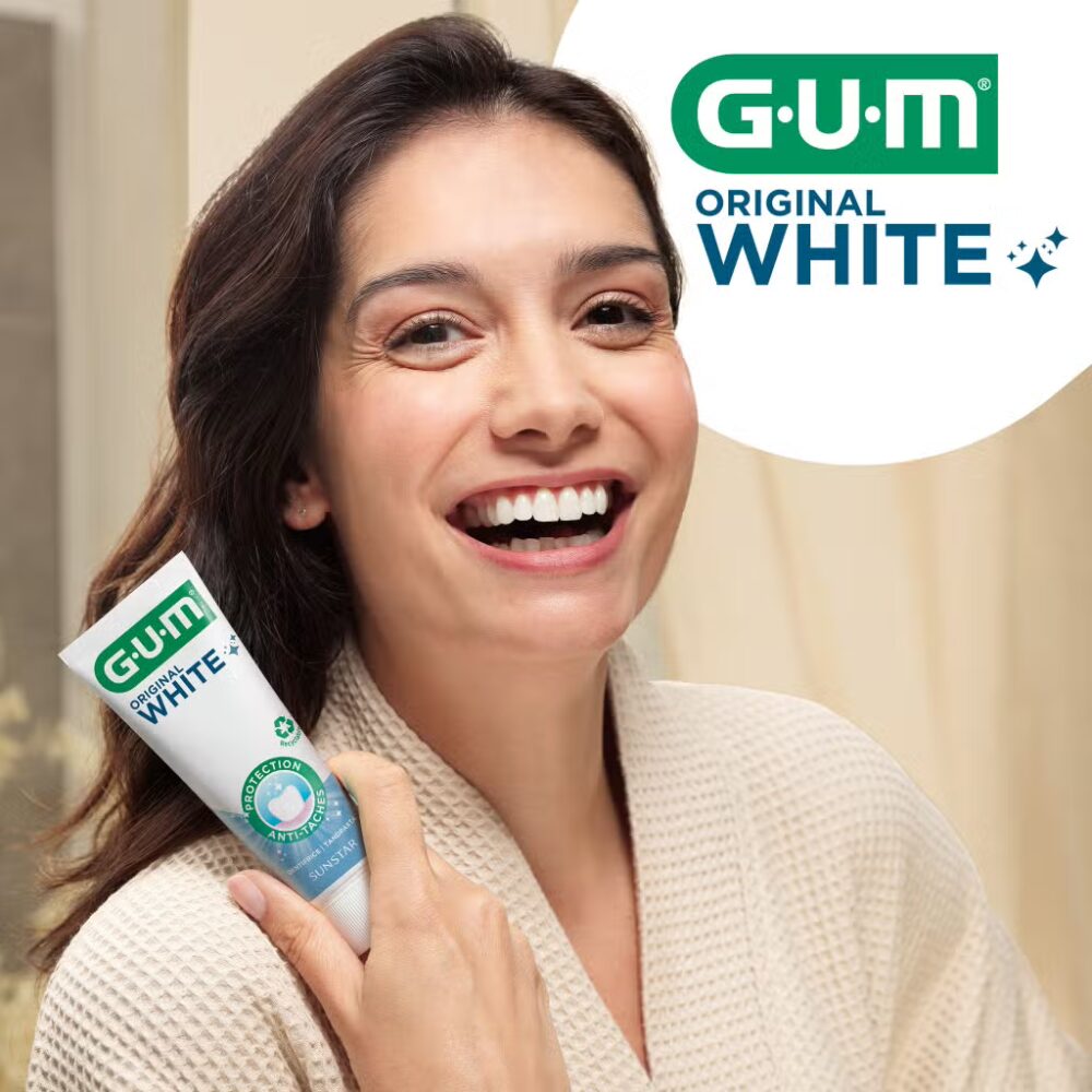 Gum original white dentifrice blancheur 75ml