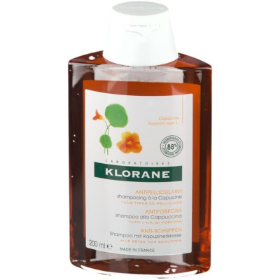 Klorane shampooing antipelliculaire à l'extrait de capucine 200ml
