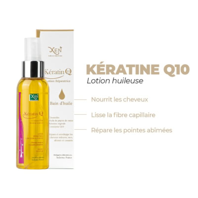 XEN KÉRATIN Q10 LOTION HUILEUSE + 40ML GRATUIT