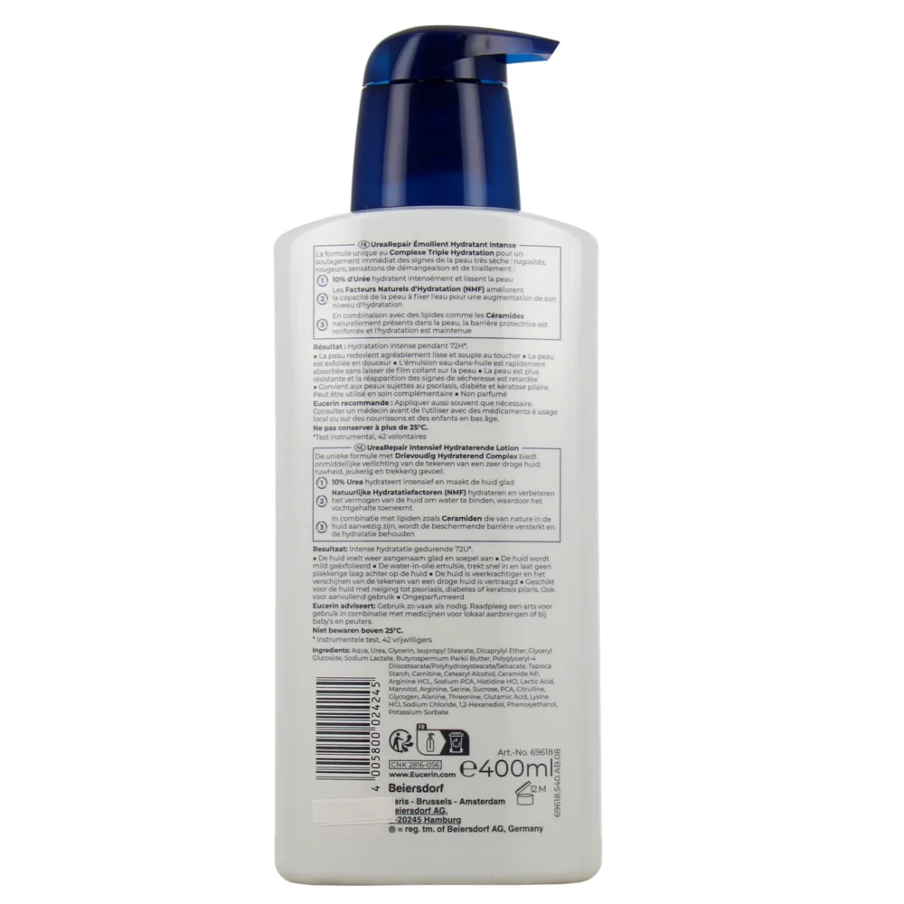 Eucerin urearepair plus émollient 10% d'urée 250ml