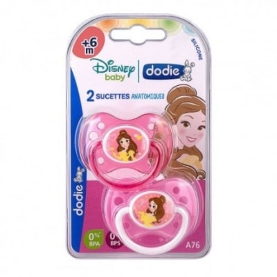 DODIE 2 SUCETTES ANATOMIQUES SILICONE 6 MOIS ET + - MODELE . PRINCESS
