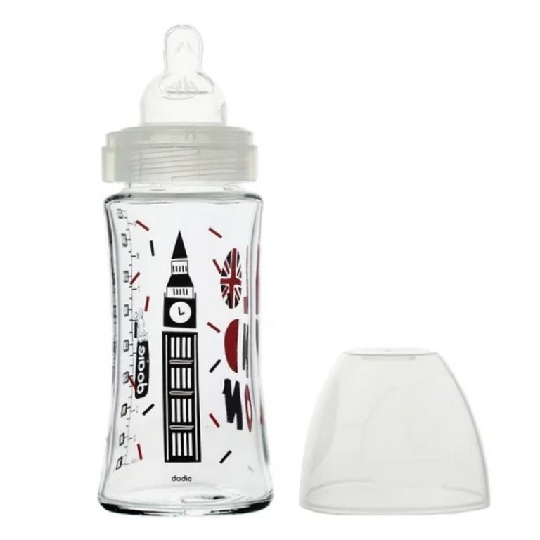 Dodie Babyflasche Sensation+ Glas 270ml - Antikolik Mit Flachem Sauger