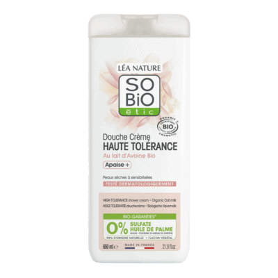 SO'BIO Crème Douche Haute tolérance au lait d'Avoine bio 650 ml