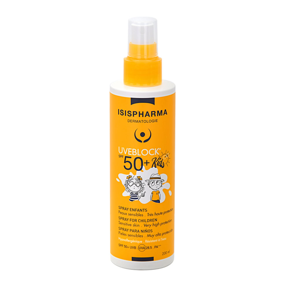 Isispharma uveblock spray solaire enfants spf50+ 200ml