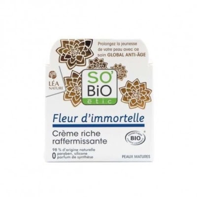 SO BIO Crème Riche Raffermissante - Fleur D'immortelle 50 Ml