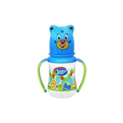 Baby Pur Mini-Biberon avec Couvercle Amusant et Double Anse 120ml