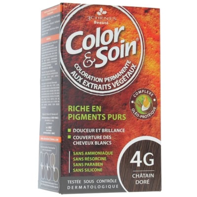 3 Chênes Color & Soin Coloration Permanente Chatain Doré N°4G