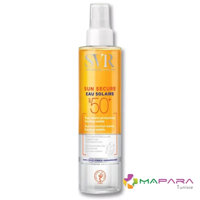 sun secure eau solaire spf 50 200 ml svr