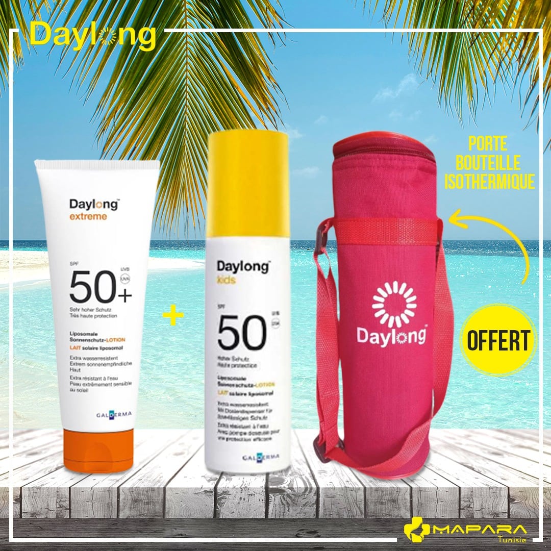 Daylong Pack : DAYLONG EXTRÊME LOTION 100ML+DAYLONG KIDS 150ML (Porte Bouteille Isothérmique Offerte)