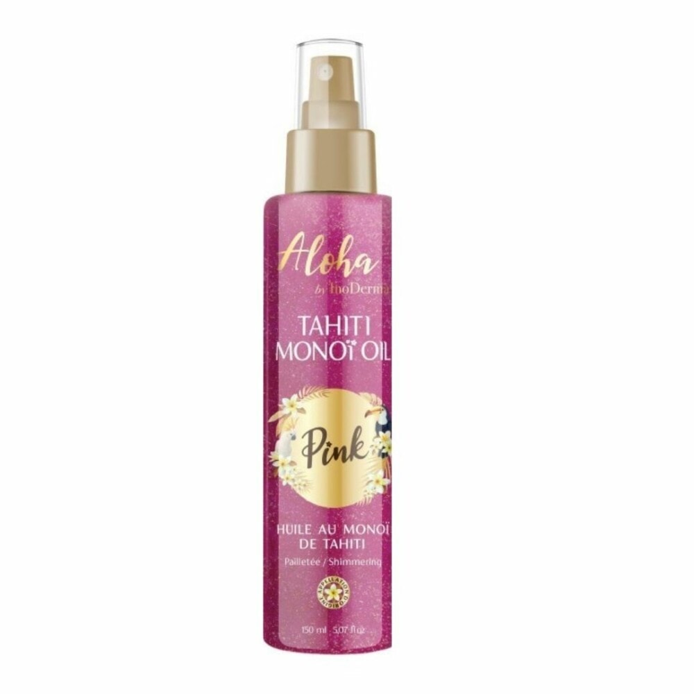 Inoderma aloha huile au monoï de tahiti pailletée pink 150ml spray