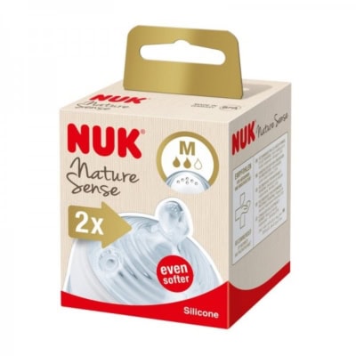 NUK 2 Tétines Nature Sense Silicone Teats - Size: M