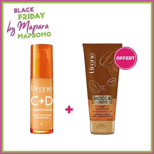 LIRENE C + D PRO VITAMIN ENERGY SERUM 30ML + LIRENE GEL EXFOLIANT DE CORPS MOCCA CAFFE 200ML (OFFERT)