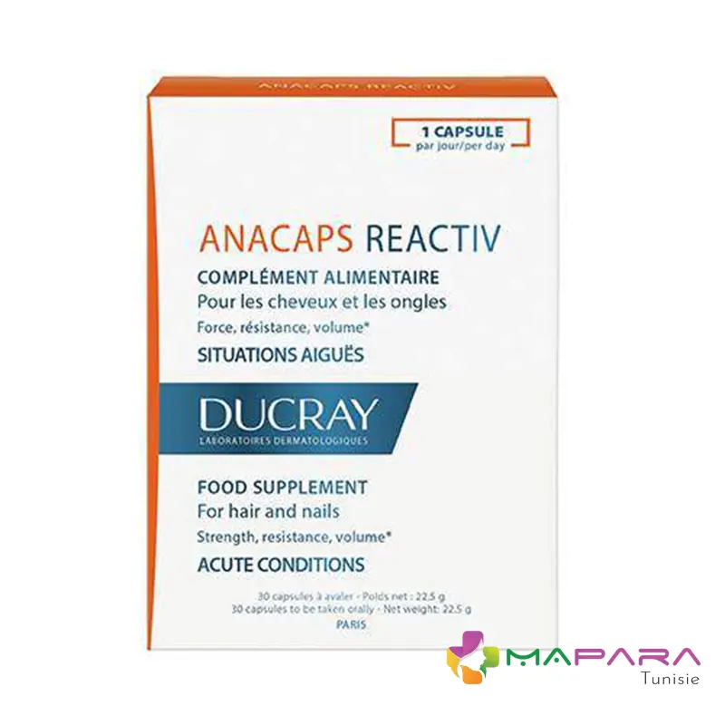 ducray anacaps reactiv complément alimentaire 30 capsules - Maparatunisie