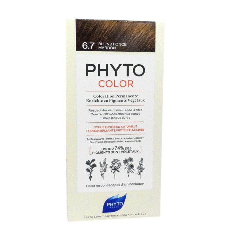 phyto phytocolor 67 blond fonce marron 1 kit