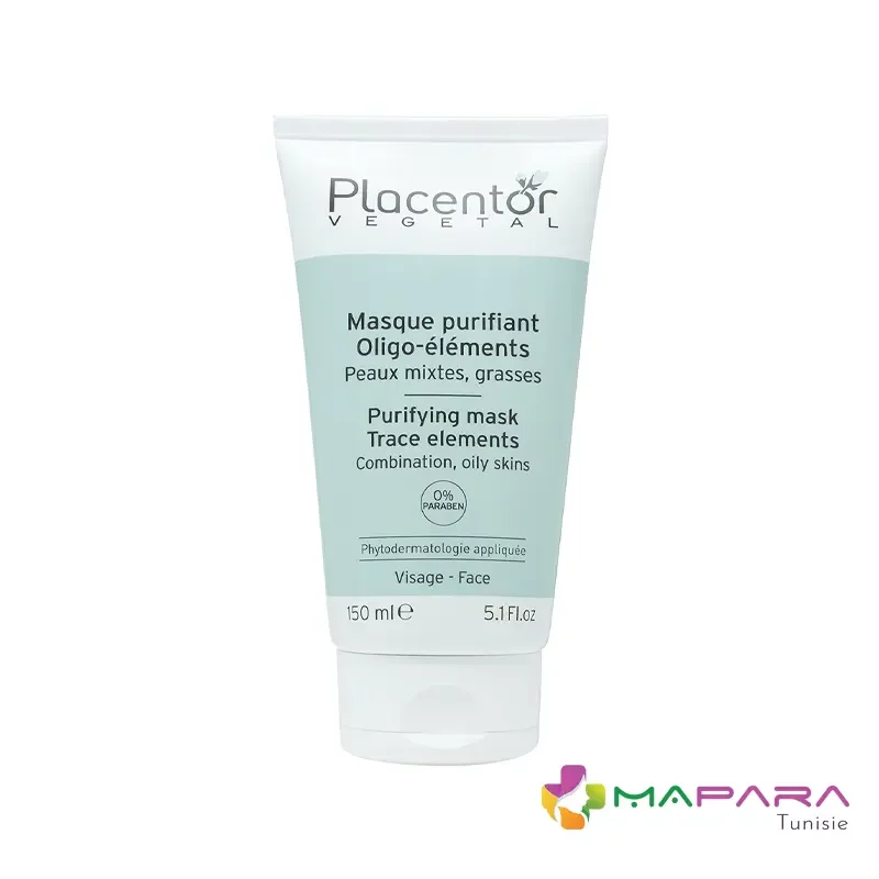 placentor vegetal masque purifiant argile verte peaux mixtes maparatunisie