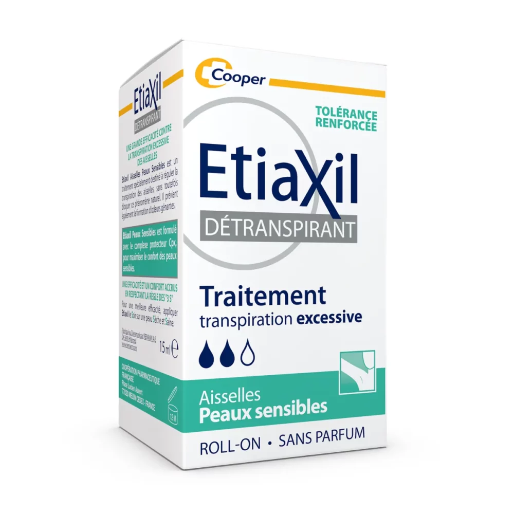 Etiaxil détranspirant peaux sensibles aisselles roll on 15ml